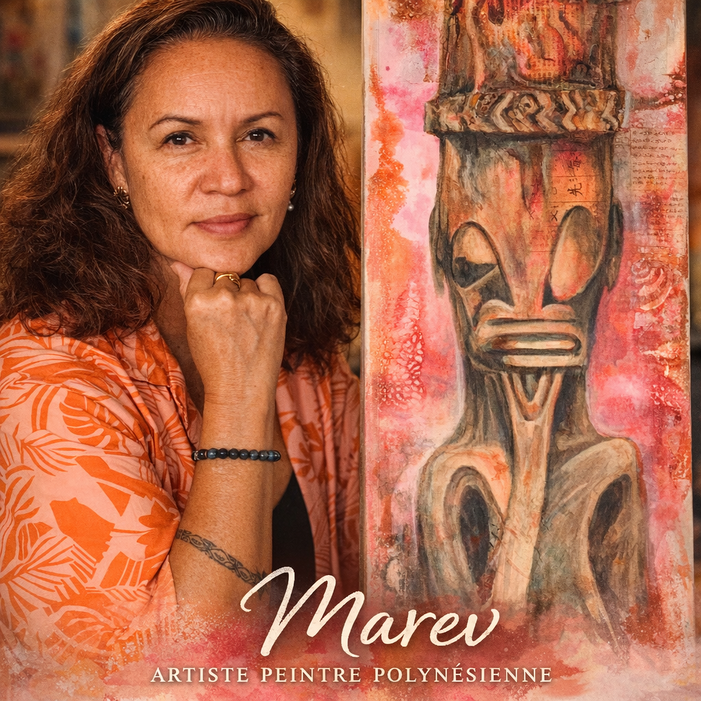 Accueil portrait artiste Marev avec tiki